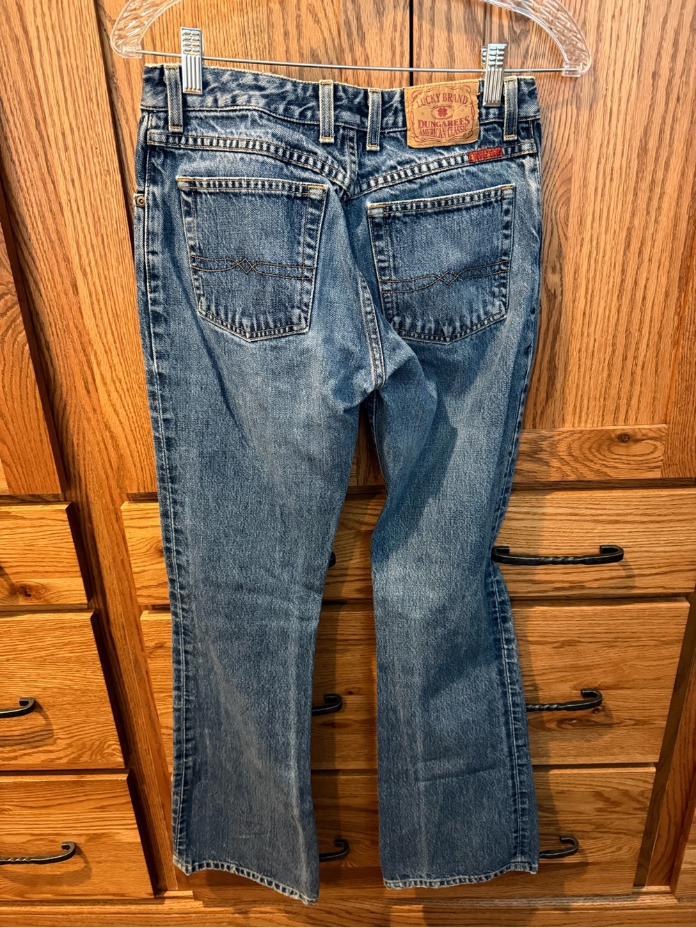 Vintage Lucky Brand Dungarees Denim Jeans No Stretch - Picture 6 of 6